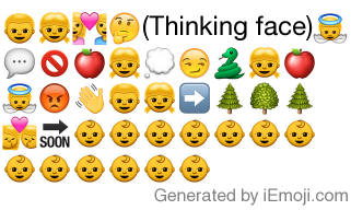 Message: 👦👧💑🤔(Thinking face)👼💬🚫🍎👧💭😏🐍👧🍎👼😡👋👦👧 ️🌲🌳🌲💏🔜👶👶👶👶👶👶👶👶👶👶👶👶👶